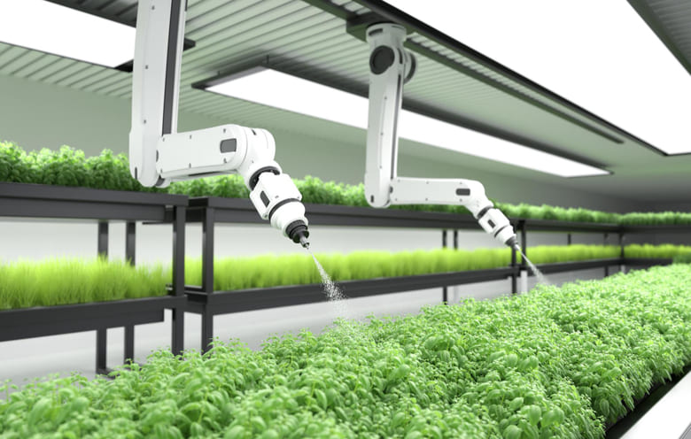 Sistema di irrigazione smart con bracci robotici per la gestione idrica automatizzata in grandi strutture